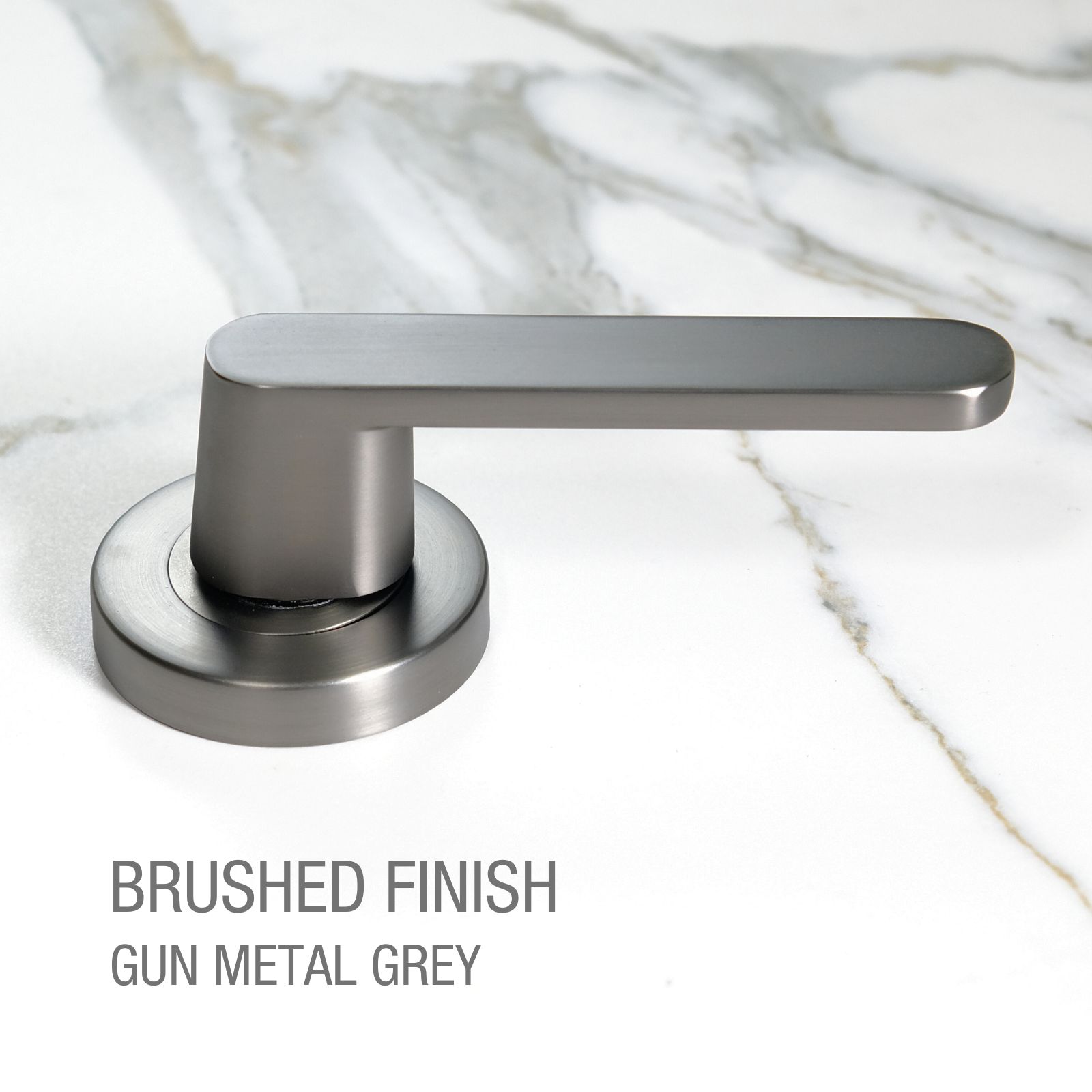brushed gun metal grey door handle