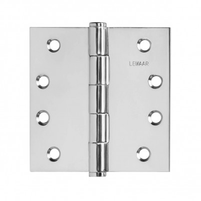 Lemaar 100 x 100 x 2.5mm Fixed Pin Flat Tip Hinge Chrome Plate