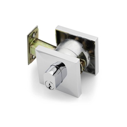 Square Double Cylinder Deadbolt - Chrome Plate