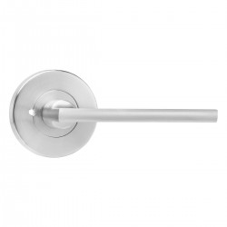 Orba privacy door handle with lock, satin chrome