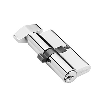 Single Euro Cylinder 70mm 6 Pin - Chrome Plate