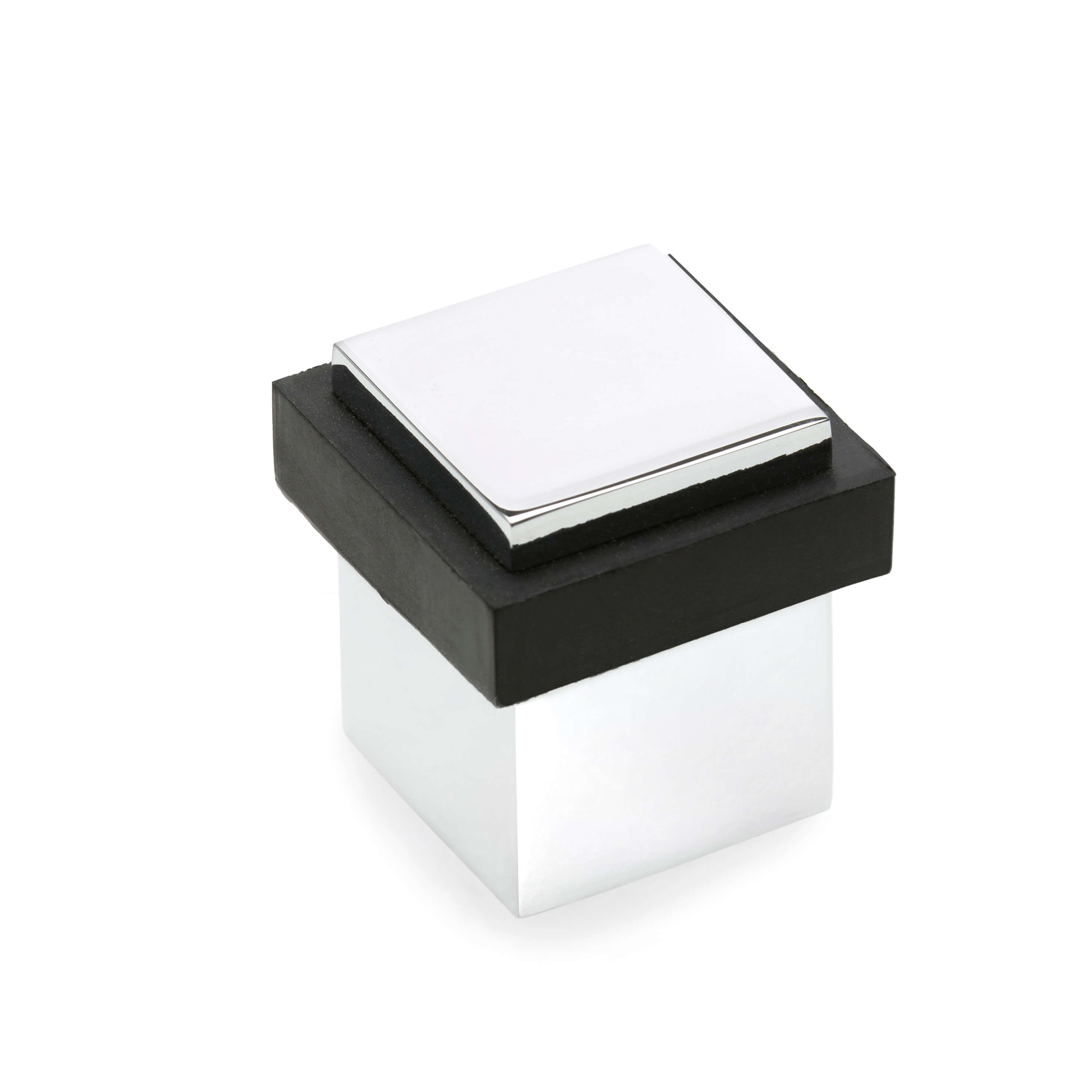 40 SqDoor Stop with rubber Chrome
