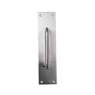 150 x 16 D Pull on 250 x 65 x 2mm Plate - Satin Stainless Steel