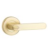 Privacy door handle with lock, brushed brass