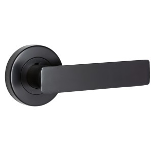 Lyon black door handle, passage