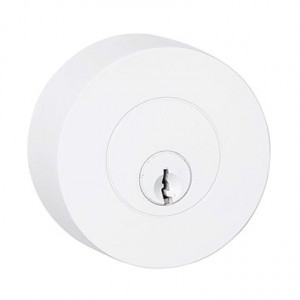 Round Flat Double Cylinder Deadbolt - White