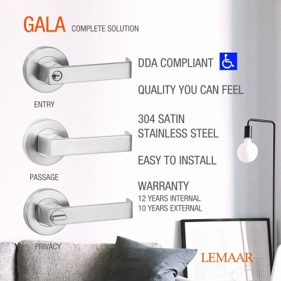 DDA door handle range, satin chrome