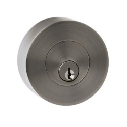 Round Flat Double Cylinder Deadbolt - Gun Metal Grey