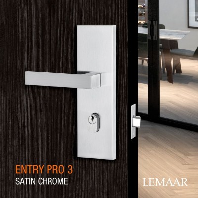 satin chrome door handle, front door