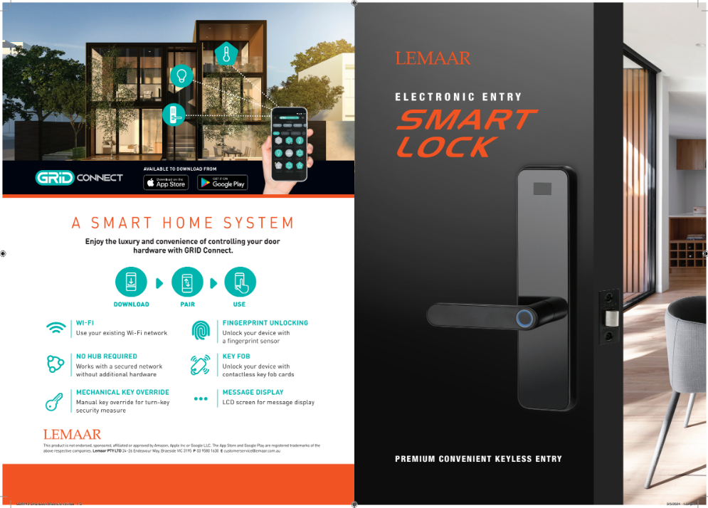 rectangle smart lock with latch v2
