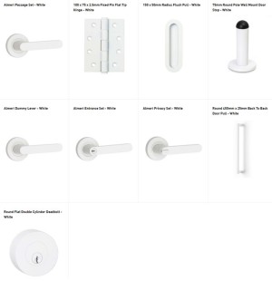 White door hardware range