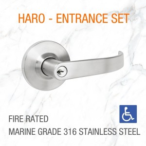 Haro Entrance set - DDA compliant, marine grade 316 stainless steel, fire rated