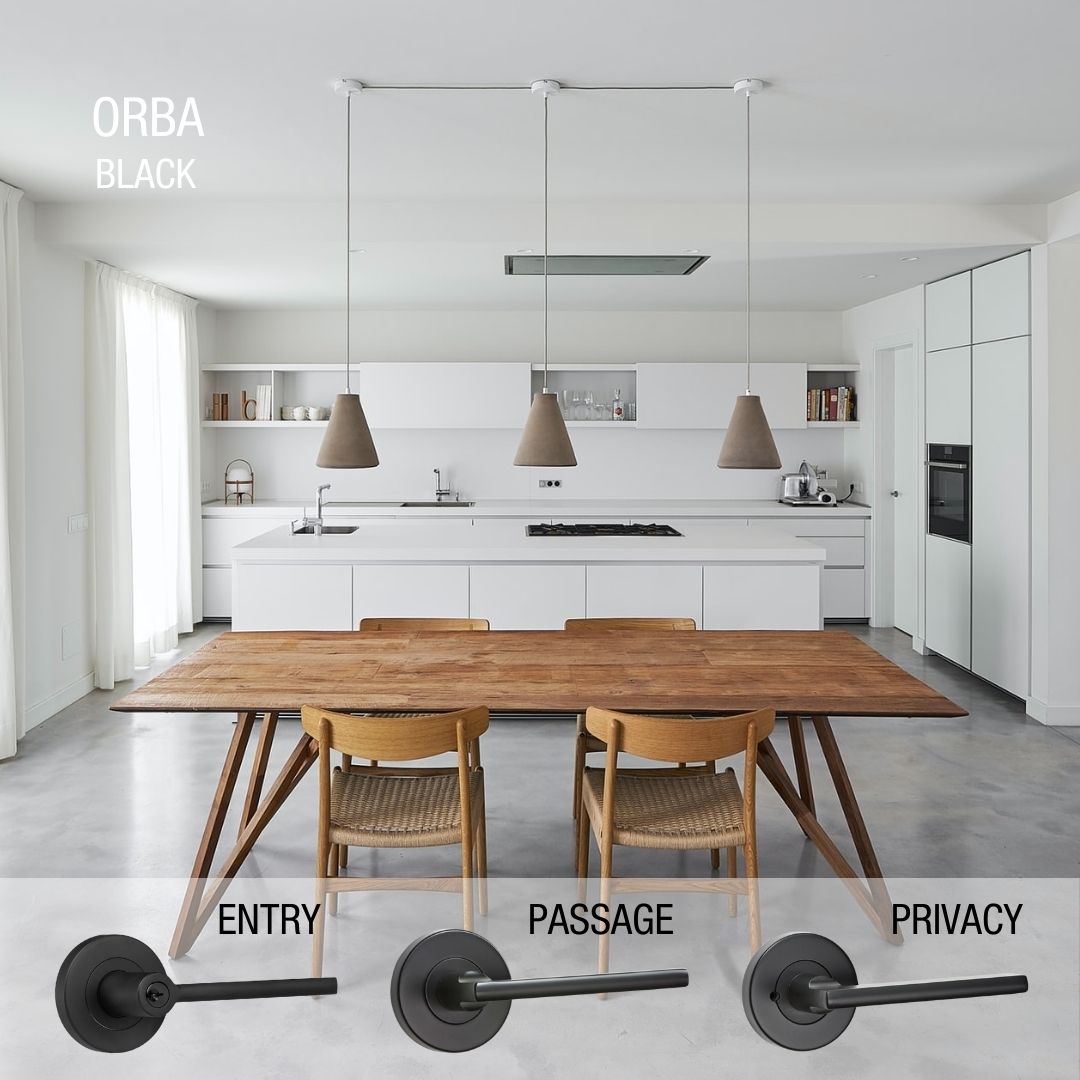 orba black matching door handle range hardware