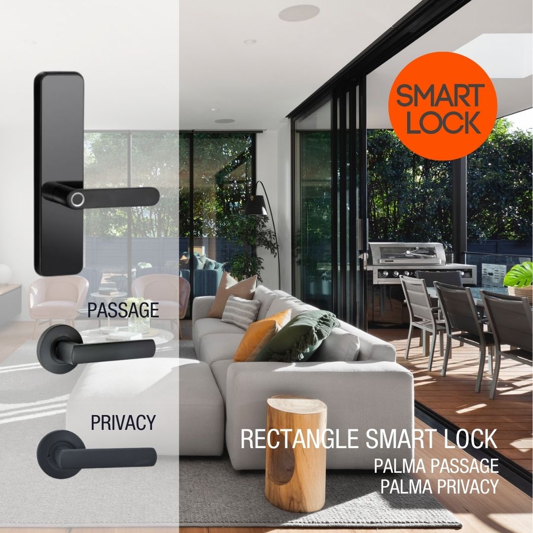 palma black smart lock door handles