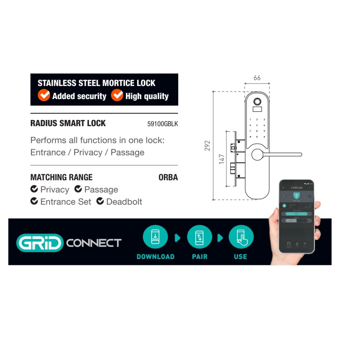 smart lock radius features grid connect v2