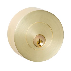 Round Flat Double Cylinder Deadbolt - Brushed Brass