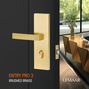 Entry Pro 3.0 front door handle - Brushed Brass